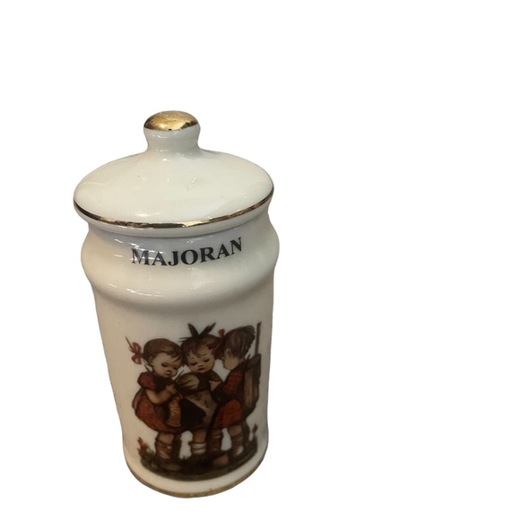 set of 5 vintage MJ Hummel porcelain spice jars, Danbury Mint 1987 Dutch version - Picture 5 of 10